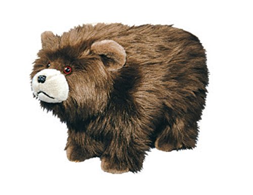 Carstens Griz Shaggy Brown Bear Ride-on Footstool