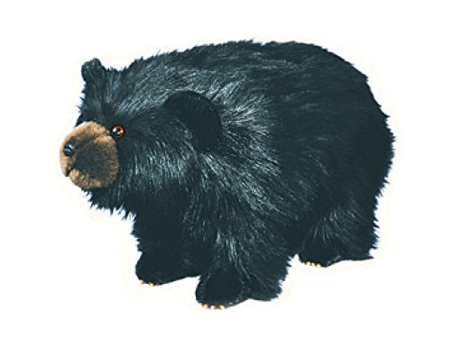 Carstens Shadow Shaggy Black Bear Footstool