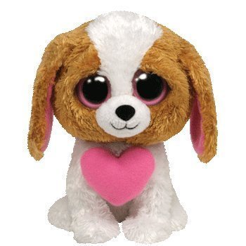 Ty Beanie Boos Cookie Dog with heart for Mothers Day