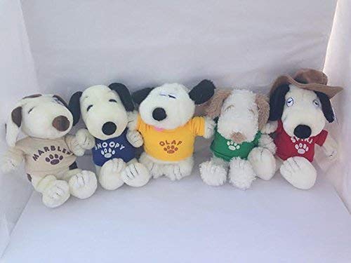 Peanuts Snoopy Plush Set of 5 Included Spike, Andy, Marbles, Olaf and Snoopy