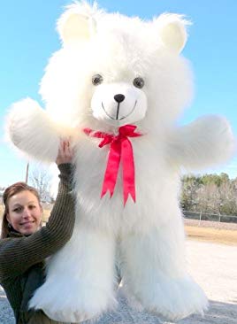 Big Plush Giant White Teddy Bear 42 inch Soft Teddybear Made in USA