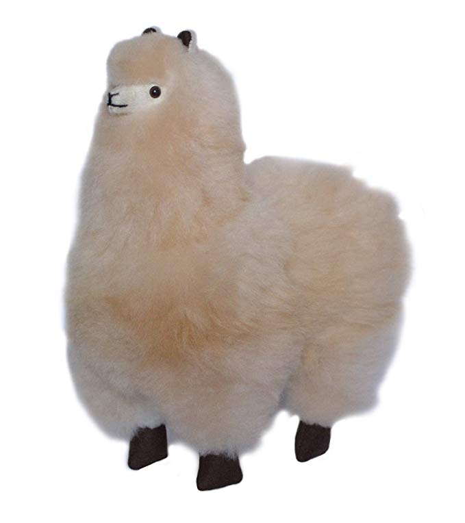 Incatrade Beige Alpaca Fur Toy. Handmade on Genuine Baby Alpaca Wool. Alpaca Plush (12 inch)