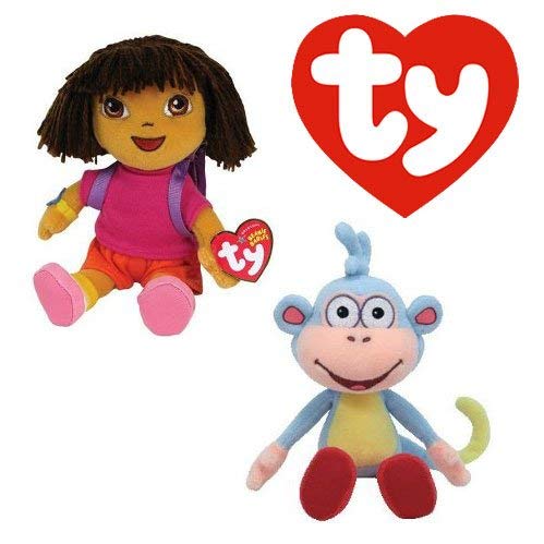 Ty Beanie Babies - Set of 2 Beanies (Dora & Boots)