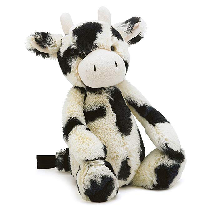 Jellycat Bashful Cow Stuffed Animal, Medium, 12 inches