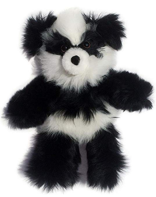 Baby Alpaca Fur Panda Teddy Bear - Hand Made 10 Inch