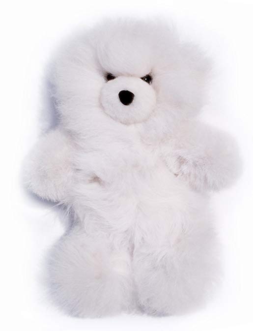 Baby Alpaca Fur Teddy Bear - Hand Made 10 Inch White by Inca Fashions