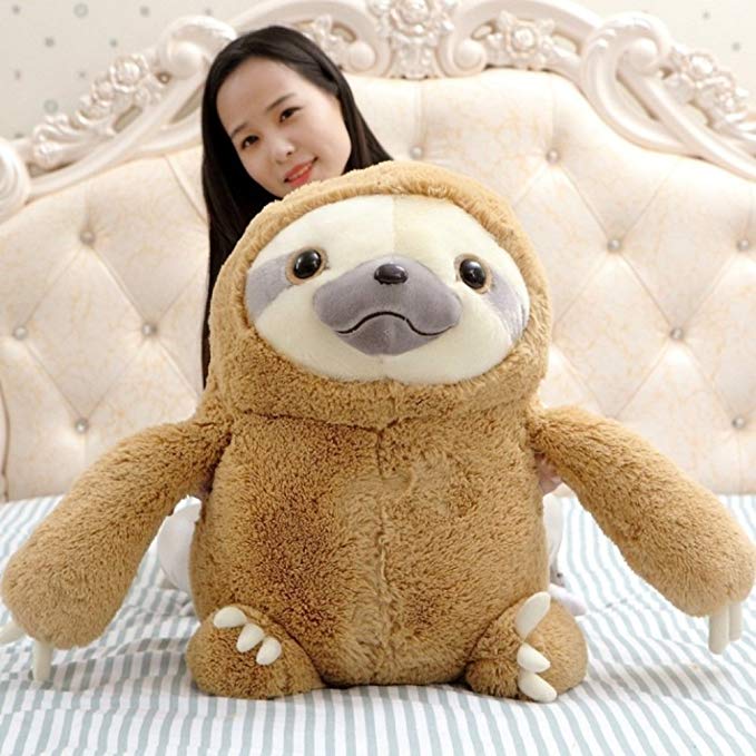 VERCART Children Sweet Sloth Animals Plush Toy Baby Boy Girl Teen Toys Light Brown 27