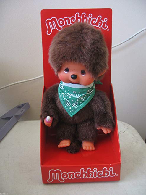 Monchhichi BOY with Green Bib Handkerchief