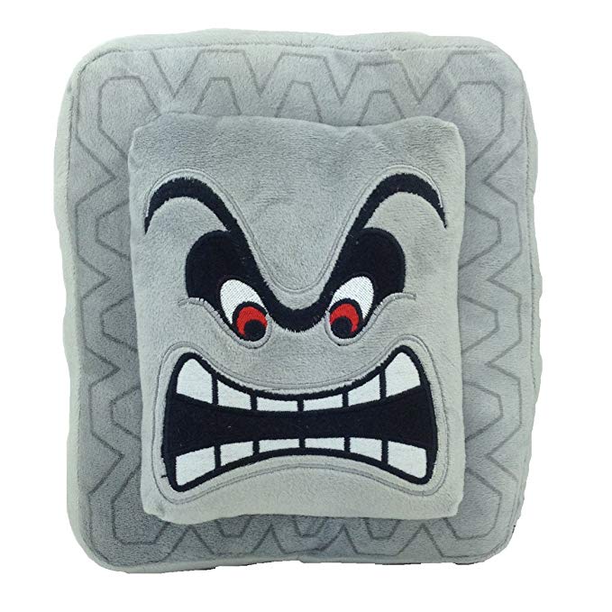 Generic Thwomp Super Mario Bros Character Dossun Cinder Block Plush Toy Stuffed Animal Pillow Soft Figure Doll 9