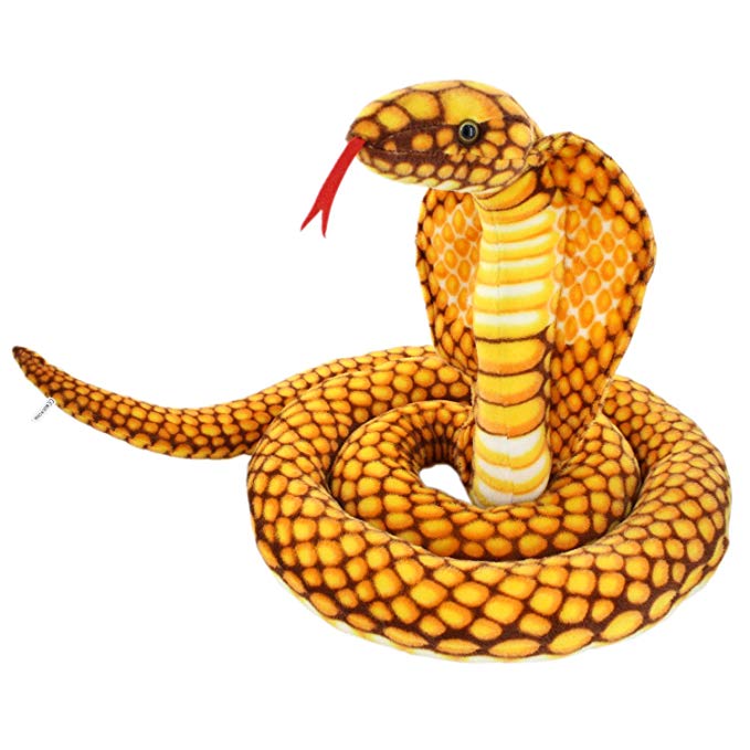 JESONN Realistic Giant Stuffed Animals Naja Nivea Cape Cobra Plush Toys Snake,98