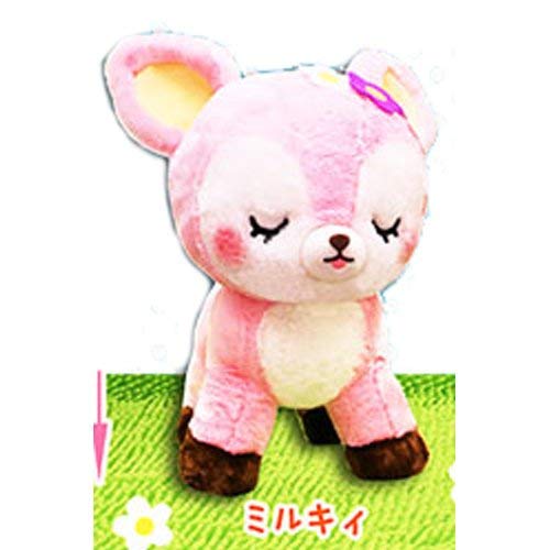 AMUSE Deer Kojika Latte - Ohanabatake series BIG size - Pink - Deer plush 14.6