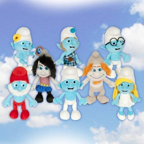 Official The Smurfs 2 Complete 8 Piece Plush Set Doll Toy Vexy Hackus Smurfette Gutsy Clumsy