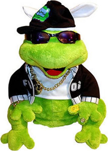 Gemmy Frogz Rock It Rap It Ribbit Hip Hop Plush Frog Moves and Plays in Da Club