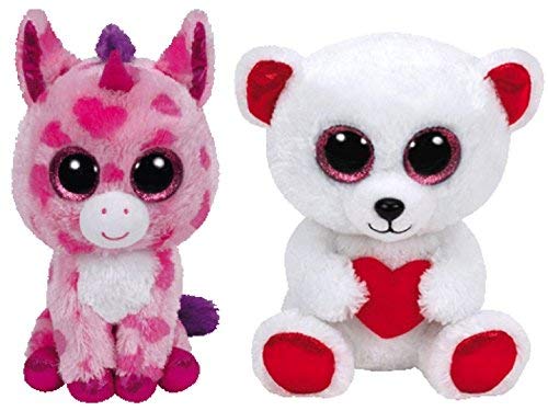 BEANIE BOOS Ty 2016 Valentines bundle set with Sugar Pie and Cuddly Bear