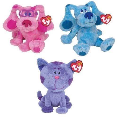 Ty Beanie Baby Blues Clues Friends Set of 3 Beanies (Blue, Periwinkle Magenta)