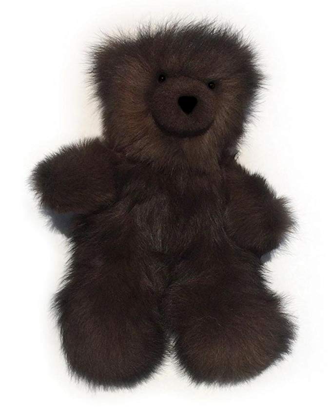 Baby Alpaca Fur Teddy Bear - Hand Made 10 Inch Dark Chocolate Brown