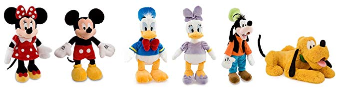 Disney Fabulous Five + 1 Mickey Mouse, Minnie Mouse, Donald & Daisy Duck, Goofy & Pluto - 18 Inches High, Plush Set of 6-