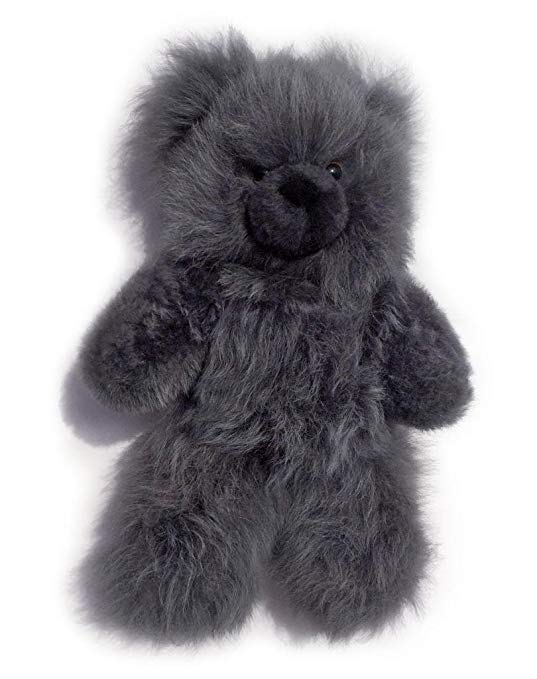 Baby Alpaca Fur Teddy Bear - Hand Made 12 Inch Grey by Inca Fashions