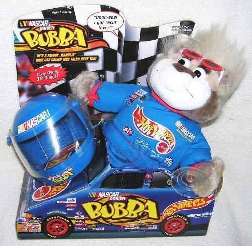 Real Talkin' Bubba Bear Hot Wheels Nascar Driver Wisecracking Plush Talking Doll