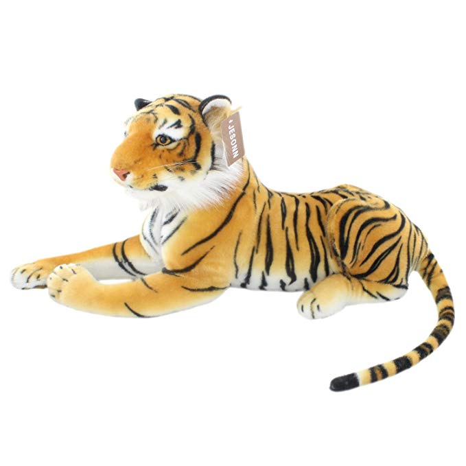 JESONN Realistic Stuffed Animals Toys Tiger Plush,Brown,18.9 Inch