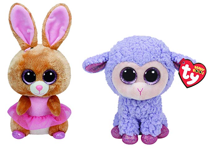 Ty Easter 2016 Beanie Boos Twinkle Toes the Ballerina bunny and Lavender the Purple Lamb