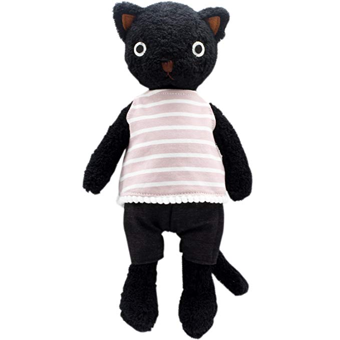 JIARU Stuffed Animals Cats Toys Plush Dressed Dolls with Removable Clothes (Black-1, 20 Inch)