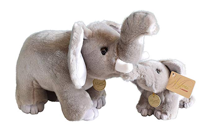 Aurora World Miyoni Stuffed Elephant Mom / Baby Set of 16 inch and 9 inch Plush…