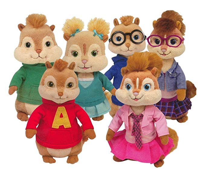 TY Beanie Babies - Alvin & the Chipmunks ( Complete Set of 6 )