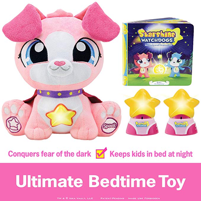 Starshine Watchdogs Skye Talking Stuffed Animal Bedtime Toy with Remote Control Kids Night Lights, Comforting Phrases and Calming Story Book. Plus Free Watchdogs Coloring Pages! A Toy Kids Truly Need