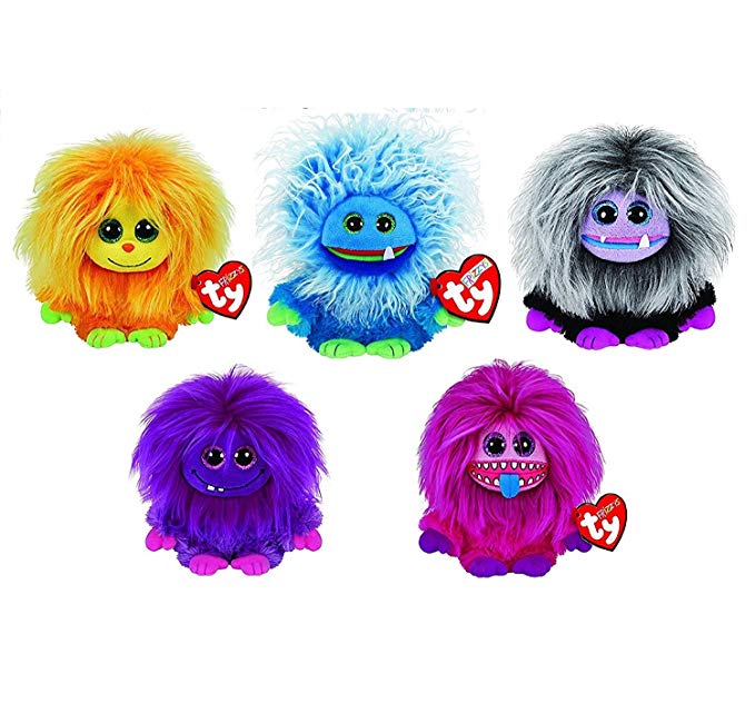 Ty Frizzy Beanie Boo Collection of 5 Plush 6