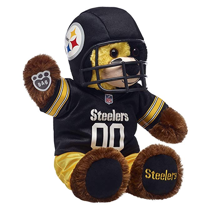 Build A Bear Workshop Pittsburgh Steelers Teddy Bear Fan Set