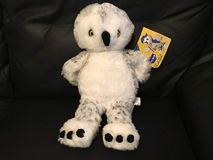 Snowy Spotted Owl Plush From Build a Bear Head Turns 360 Degrees