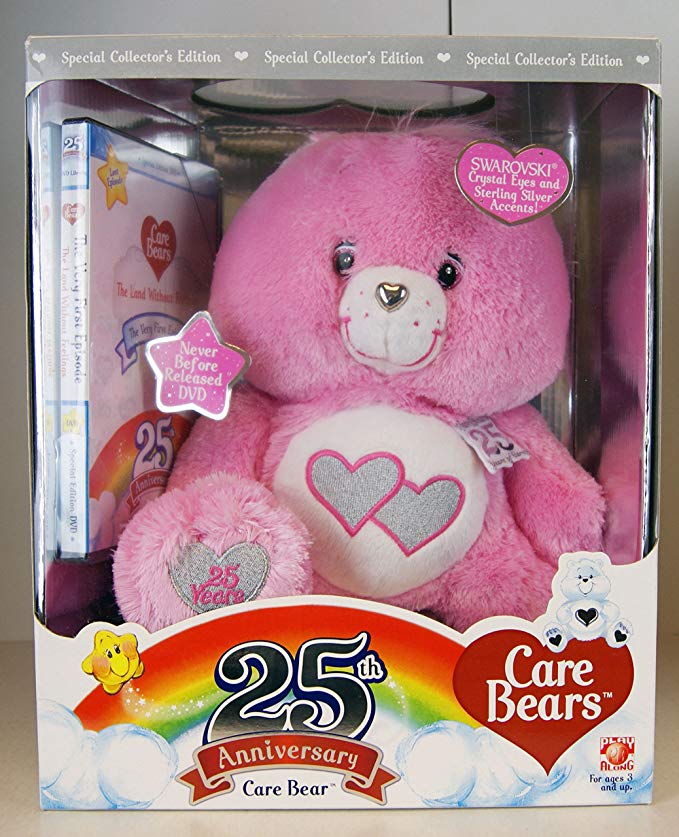 Special Collectors Edition Pink Love a Lot Care Bear 25th Anniversary Swarvoski Eyes