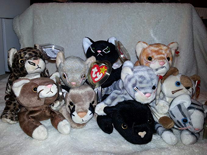 Ty Lot of 10 Beanie Baby Cats