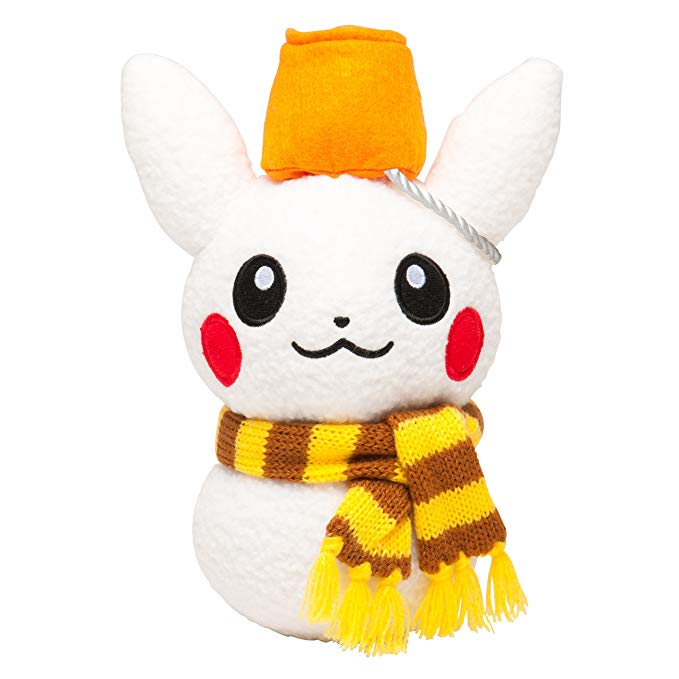 Pokemon center Pikachu Holiday 2014 Snowman Plush - 7 3/4